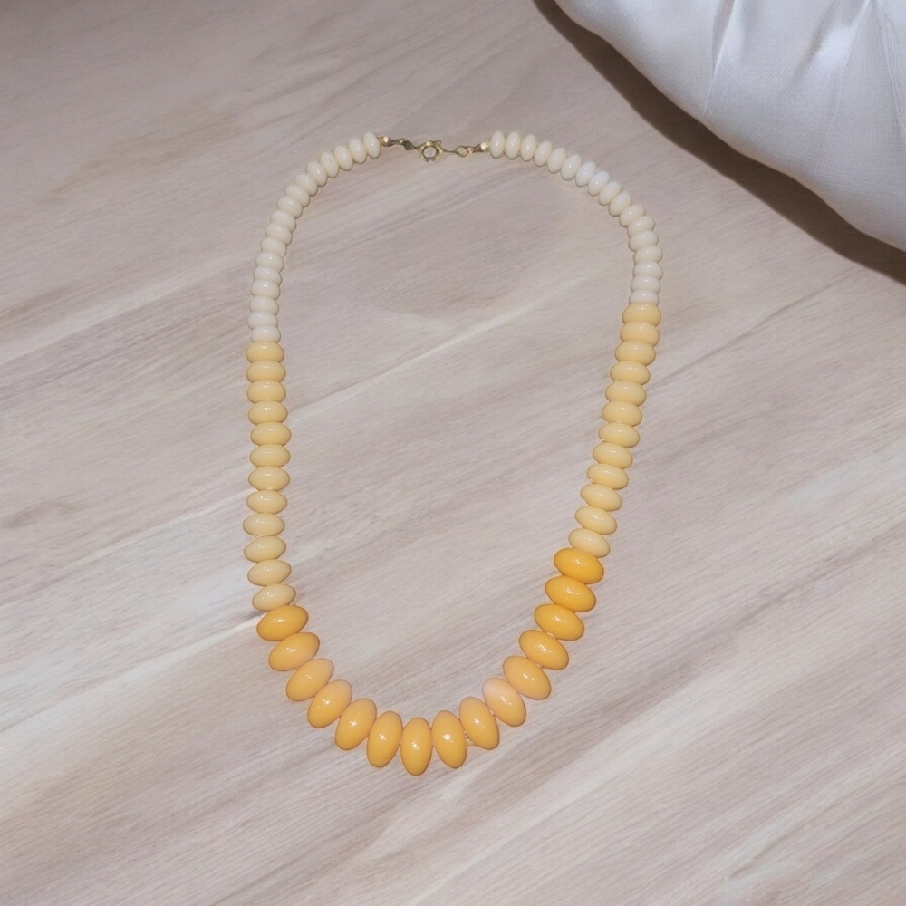Ombre Yellow bead necklace